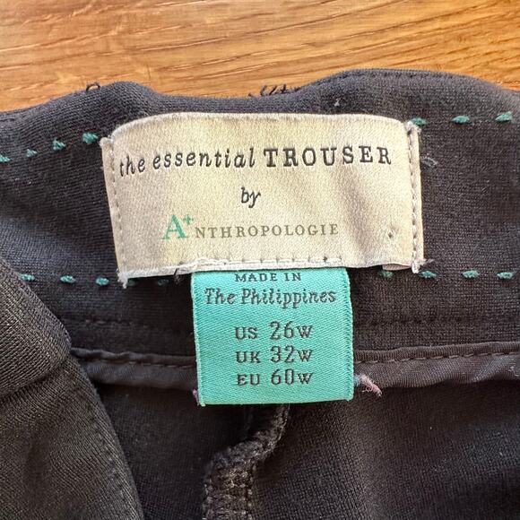 ANTHROPOLOGIE x The Essential Trouser Women's Black Size 26w Officecore Workcore - Picture 6 of 8